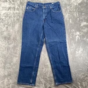 New Carhartt Relaxed Fit Straight Jeans Men's Sz 36x32 Blue Medium Wash MSRP $45